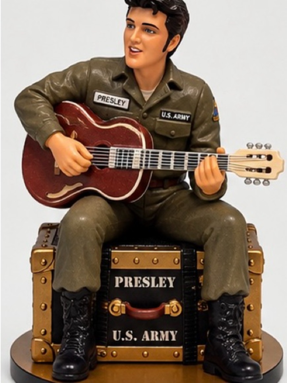 Elvis Presley U.S. Army Musical Figurine Guitar Collectible ©2000 ornament